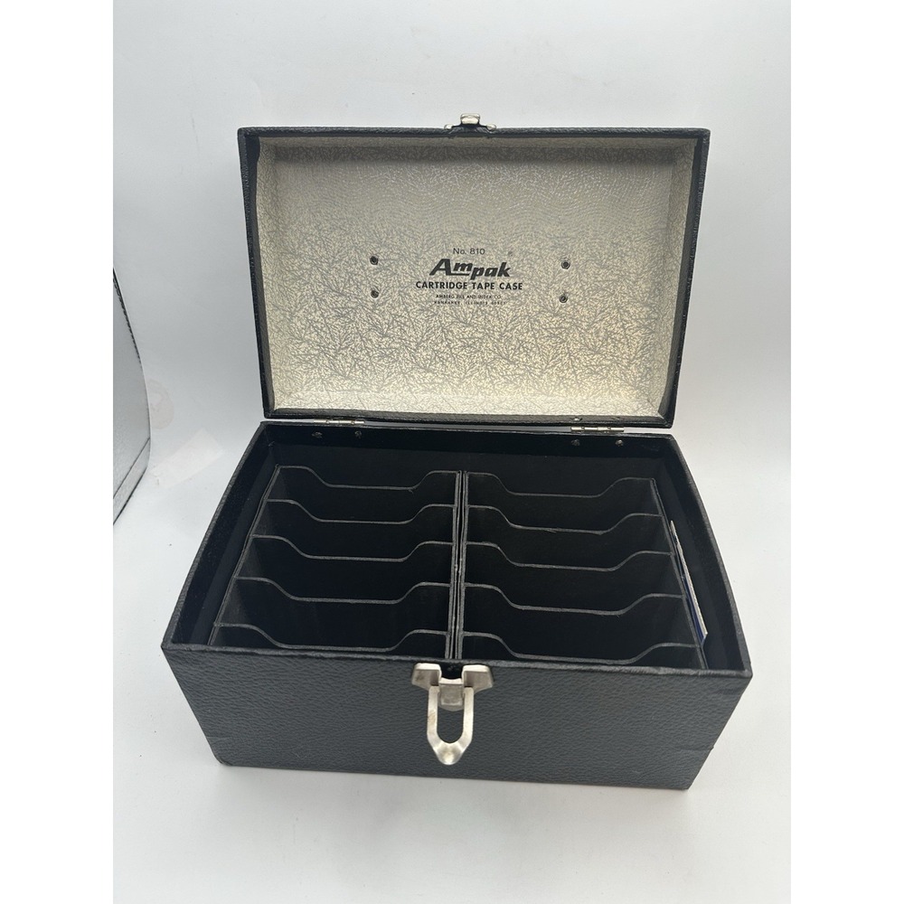 Vintage Am pak Deluxe #810 8‎ Track Tape Cartridge Carry Case Holds 10 Black